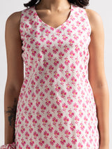 Flora Printed Sleeveless Kurti