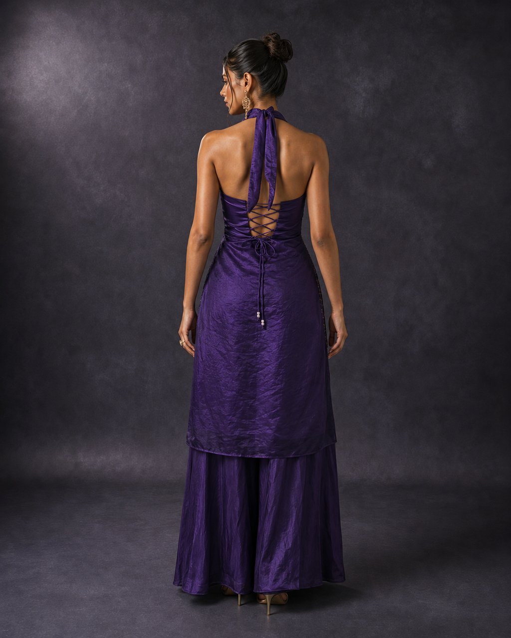 Zohra | Sequin Embroidered Halter Kurta