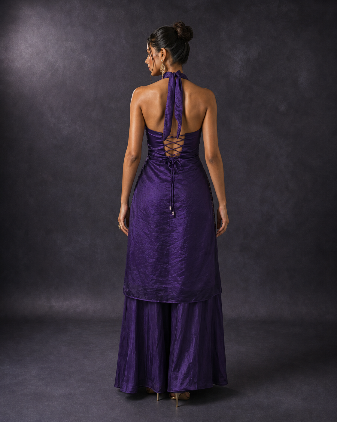 Zohra | Sequin Embroidered Halter Kurta