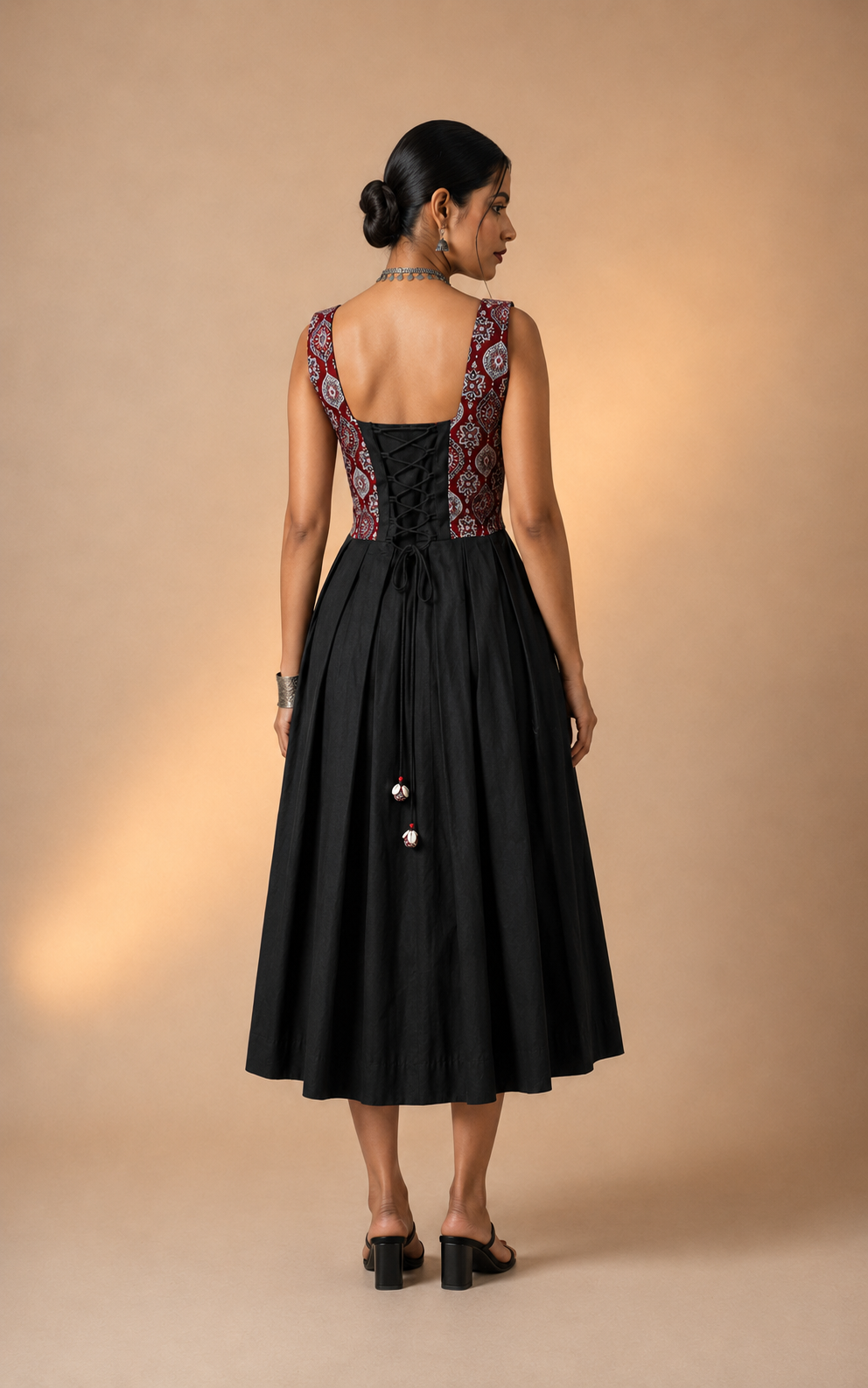 Rooh | Ajrakh Handblock Corset Dress