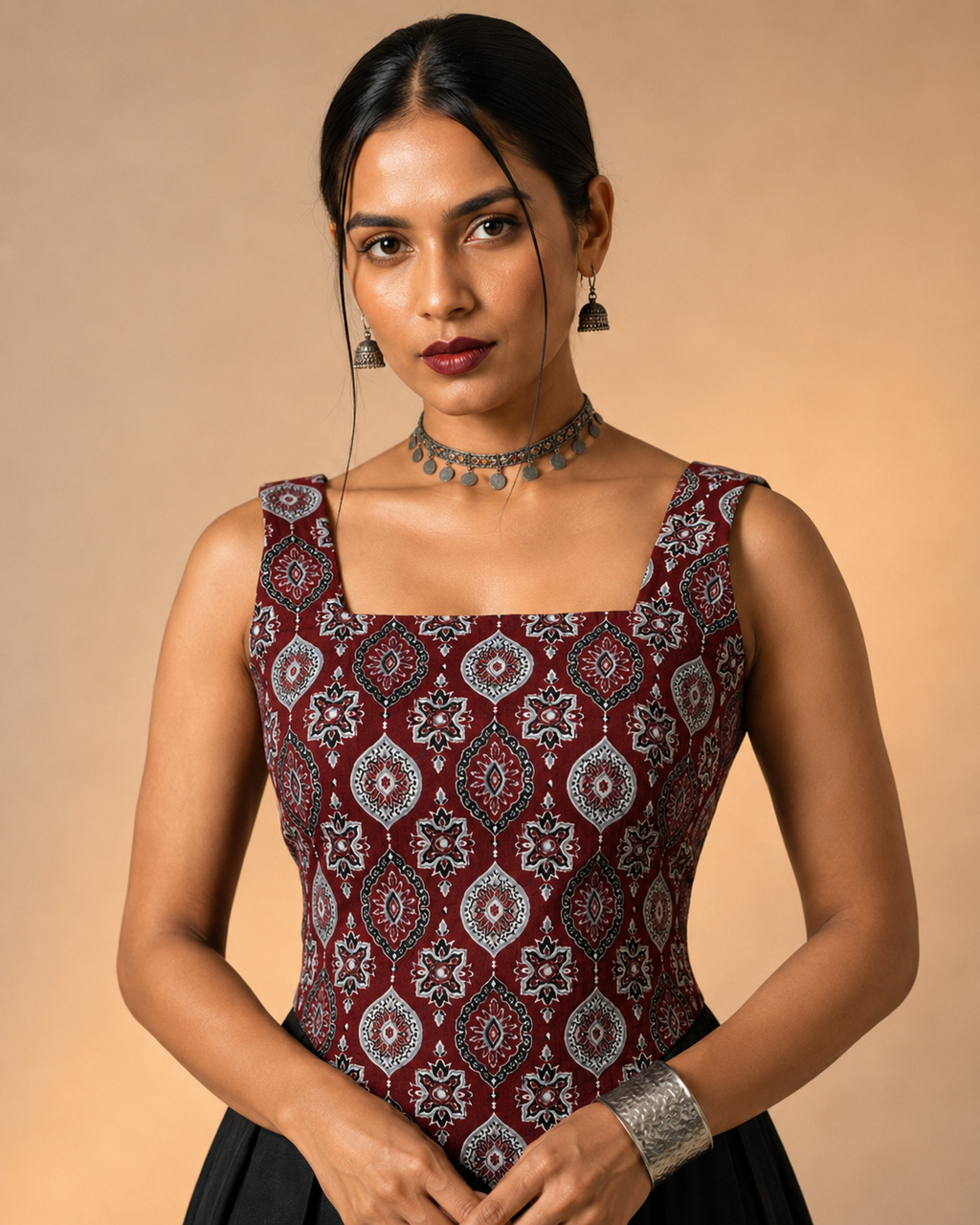 Rooh | Ajrakh Handblock Corset Dress