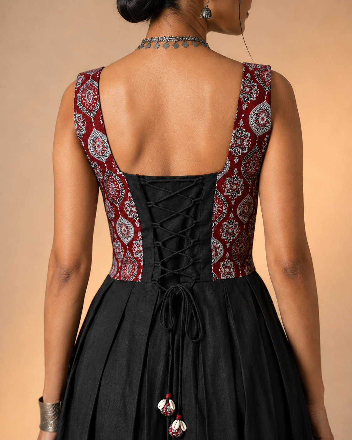Rooh | Ajrakh Handblock Corset Dress