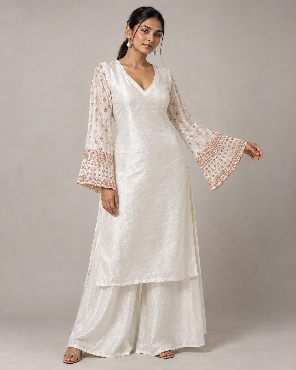 Lehar | Bell Sleeve Embroidered Kurta
