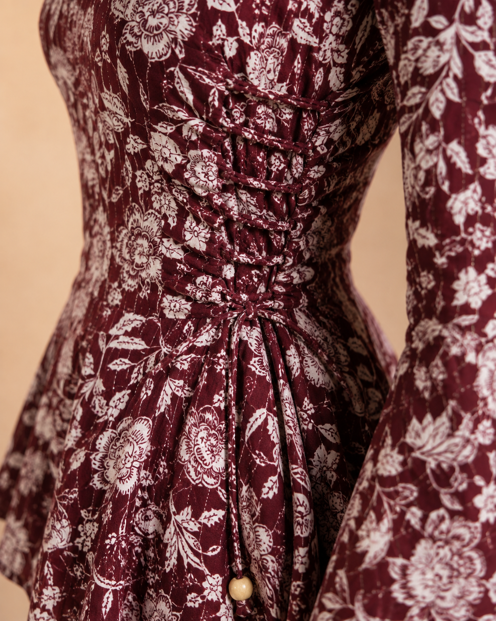 Saanjh | Maroon Bell Sleeve Top