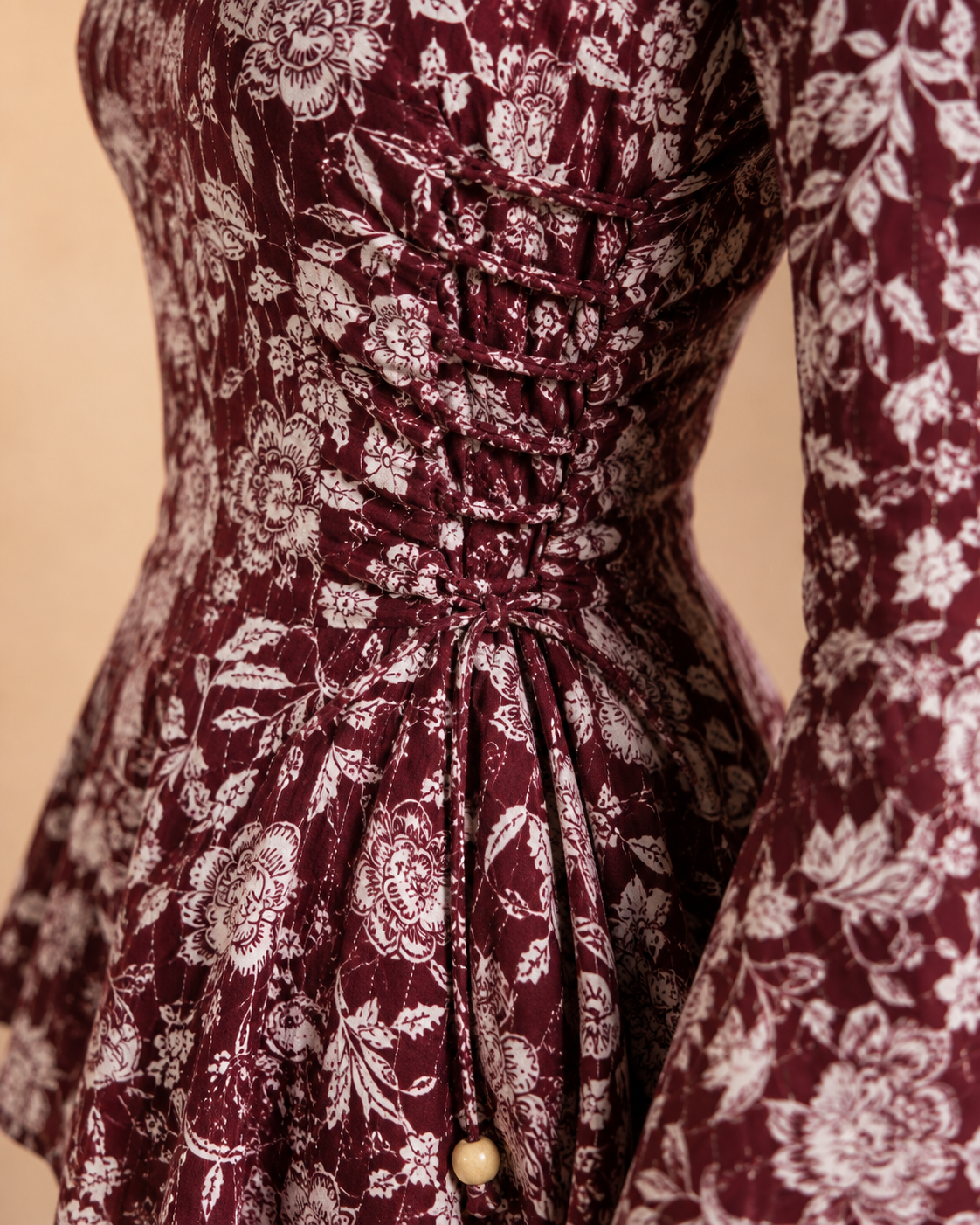 Saanjh | Maroon Bell Sleeve Top