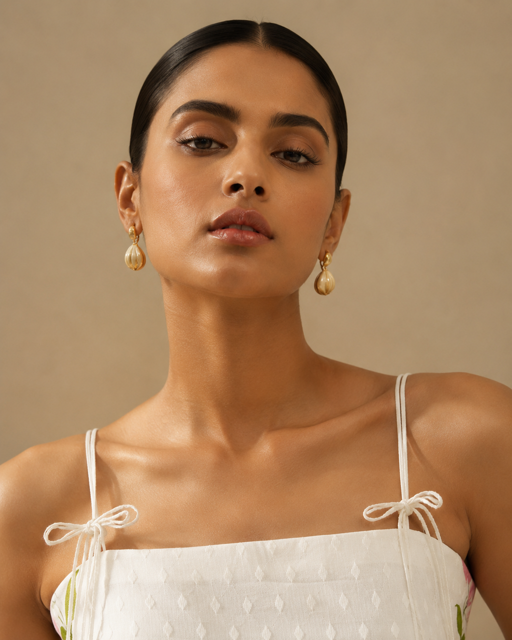 Mehr ivory floral fusion mini dress | Kavyaantra