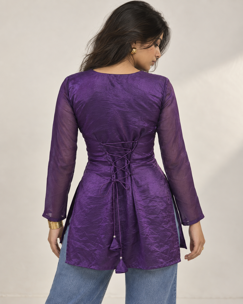 Naaz | Purple Corset Back Kurti