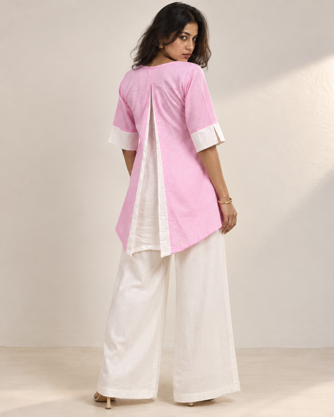 Gulnaar Petal Kurti – Baby Pink