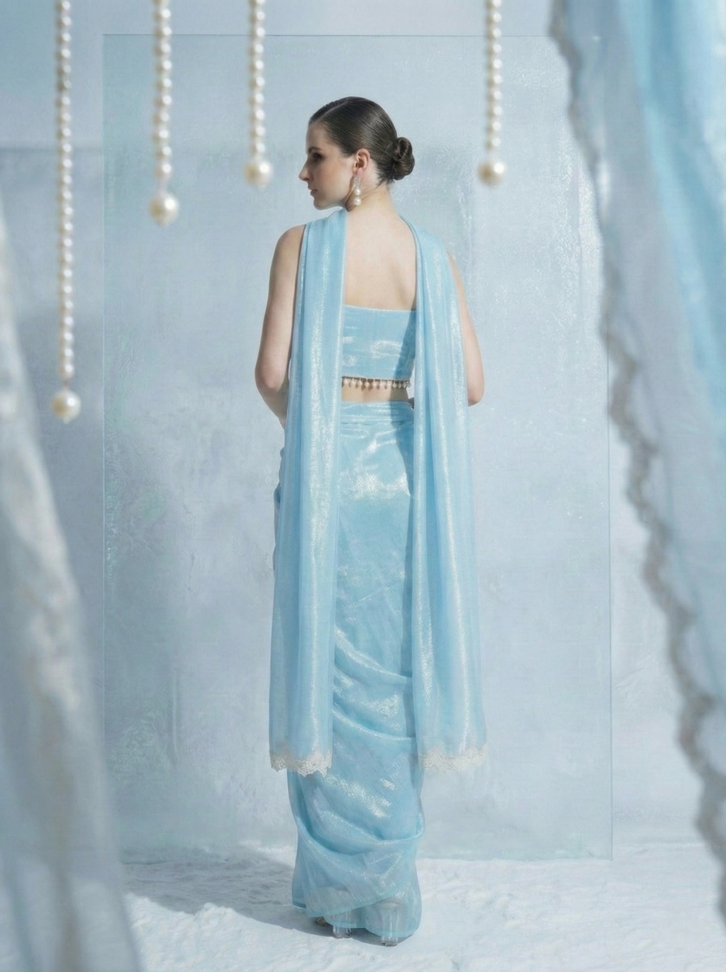 Apsara Frost Drape Skirt Set