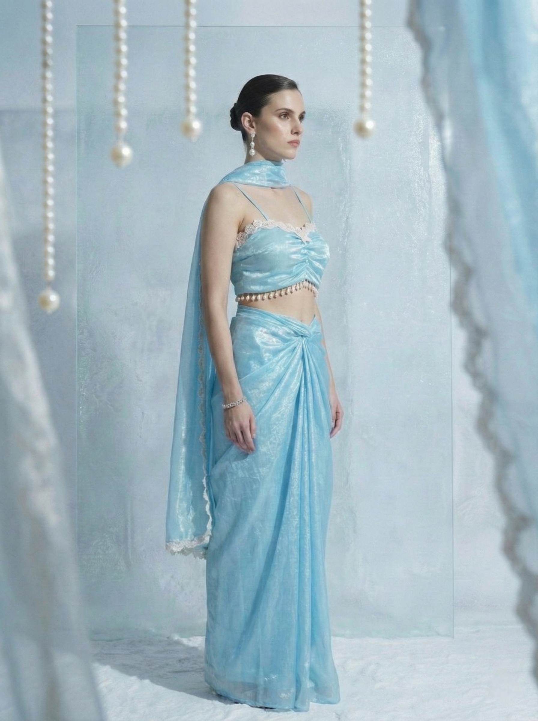 Apsara Frost Drape Skirt Set