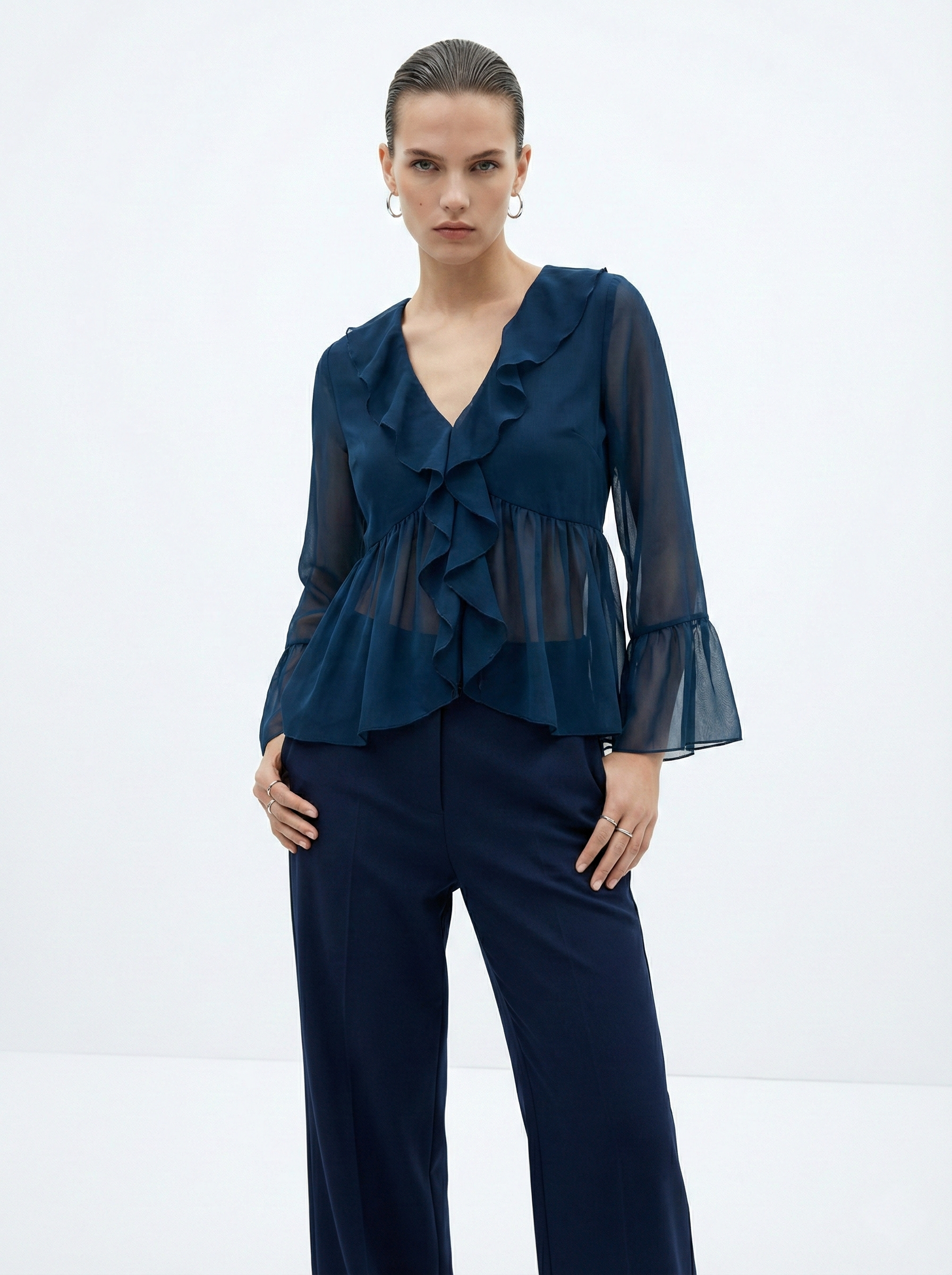 Ivara Sheer Ruffle Top