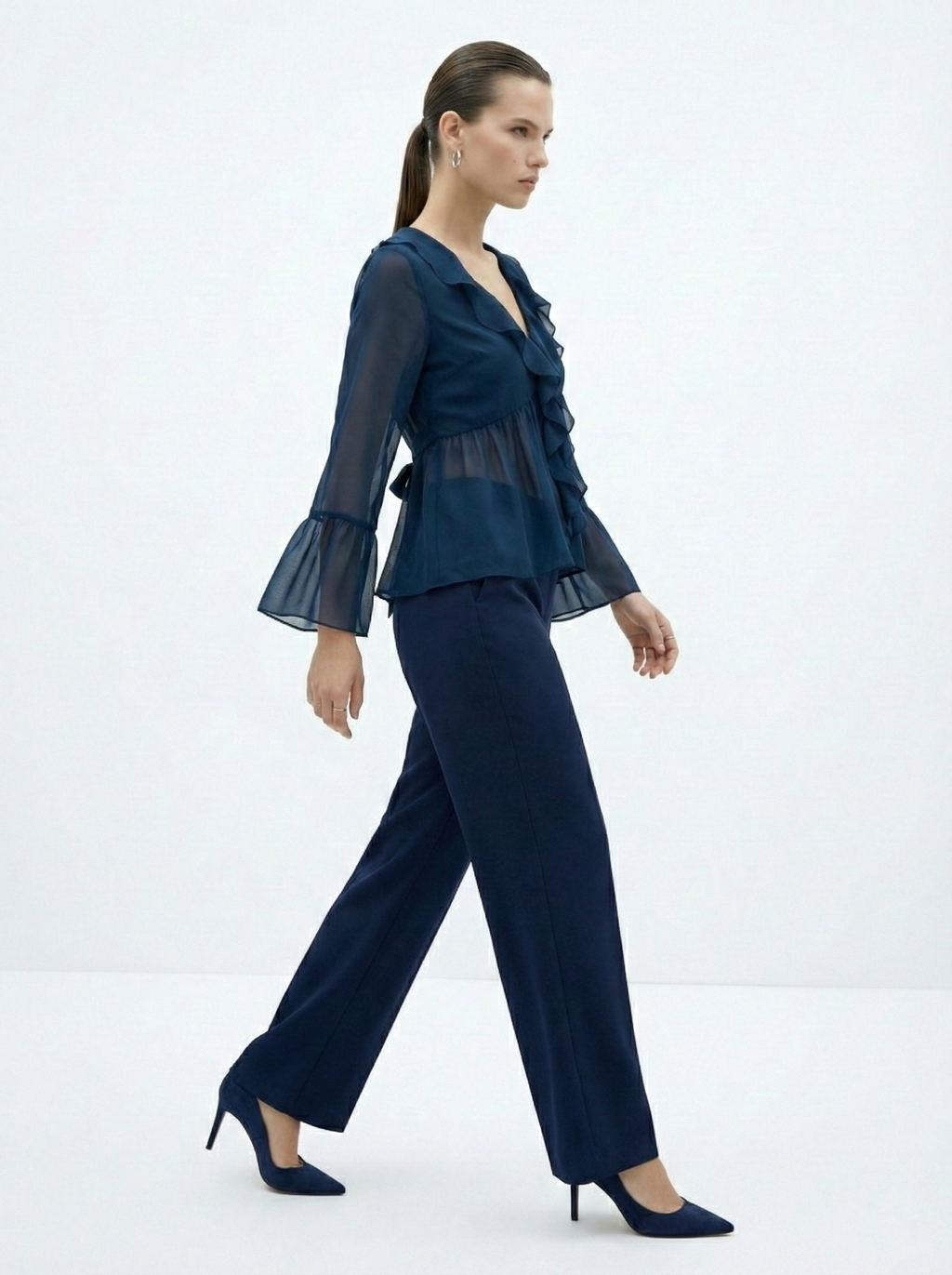 Ivara Sheer Ruffle Top