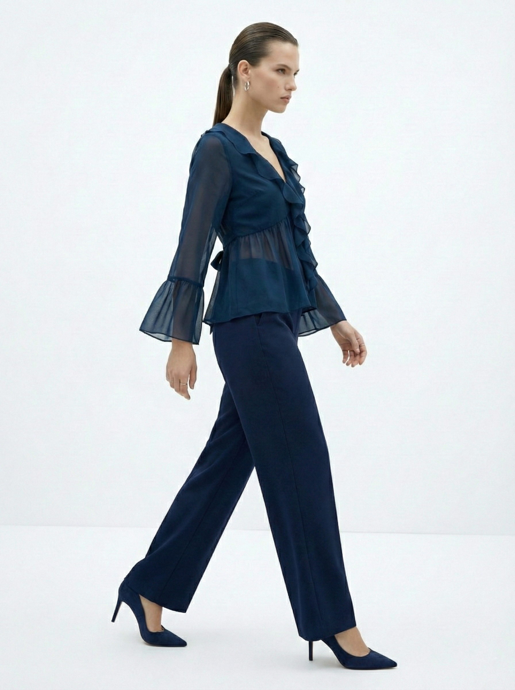 Ivara Sheer Ruffle Top