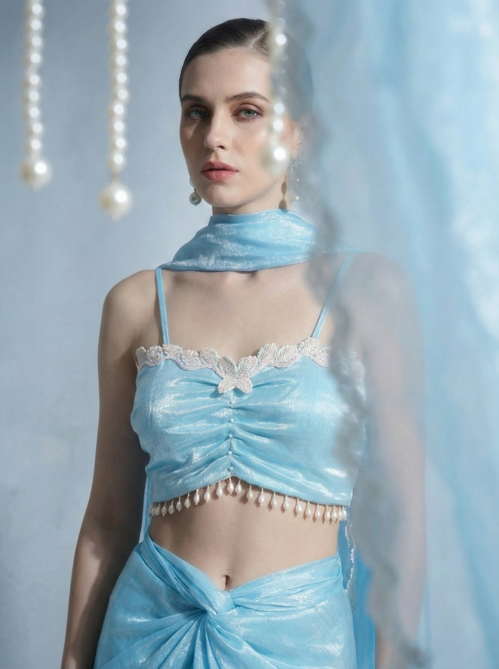 Apsara Frost Drape Skirt Set