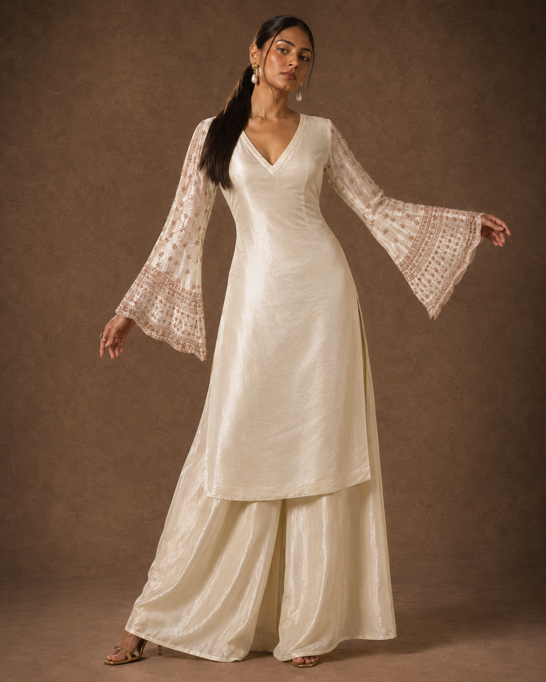 Lehar | Bell Sleeve Embroidered Kurta